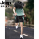 JEEP SPIRIT吉普跑步运动套装男夏季户外冰丝速干短袖t恤吸汗透气篮球训练服 JP-9901黑红 XL 130-145斤