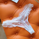 Pure lust mature women's thong panties without hip big ass women's underwear sexy high-end thong lace t-pants bikini white XL