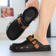 Baotou half slippers men wear thick sole without heel in summer driving dual-purpose sports beach hole sandals 001 black 41