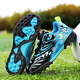 Zapatos de fútbol para niños uñas rotas zapatos para niños transpirables zapatos de entrenamiento de la escuela primaria botones rotativos zapatos de fútbol de niños 9896 negro 28