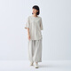 无印良品（MUJI） IDEE 女式平纹灯笼裤裤子女款夏季款女装纯棉 25年长裤 GA54CC5S 浅灰色 M （155/68A）