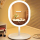 LED beauty mirror makeup mirror desktop makeup fill light girl dormitory internet celebrity portable ins princess mirror LED three-color light adjustable long battery life CK22 pearl white CK23 4K mirror without light model