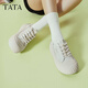 他她（TATA）薄款小白鞋女款2025春季新款透气板鞋女休闲鞋子CT701BM5 白色 37