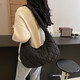 Yunduo Puff Bag Women's 2025 New Fashion Summer Shoulder Bag Niche Ins Fashionable and Versatile Commuter Underarm Bag Black
