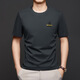 DVW International Herren-Kleidungsmarke runder Hals runder Baumwoll-Männer-T-Shirt NEW Mode gestickt mit kurzärärmern mittleren und jungen halben Ärmeln High-End-Weiß XL 52 [120-140jin [Jin ist 0,5 kg]]