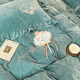Hongdou 2025 new autumn and winter baby velvet bow patch embroidered bed cover style four-piece set light luxury elegant lace design bow patch embroidery - lake green four-piece set 1.5 bed cover style (quilt cover 200*230cm)