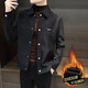 Men's autumn and winter thickened velvet warm cotton coat trendy slim stand collar men's jacket fashionable jacket versatile jacket men brown velvet thickened 2XL recommended 160-180Jin Jin equals 0.5 kg