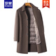 ROMON removable goose down lining double-sided wool coat for men middle-aged woolen windbreaker mid-length warm coat new product 5588 gray (70% wool, removable goose down lining) 170/M (100-125 Jin Jin equals 0.5 kg)
