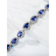 Fat Donglai's same tanzanite bracelet sapphire women's s925 silver new style versatile pavé blue zircon crystal 925 silver bracelet 17-20 cm adjustable
