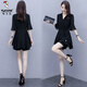 
Woodpecker Small Man Set Two-Piece Women's 2025 Summer New Style Large Size Small Fat Show High Belly High Belly Shirt Shorts [4018#] Black Set L 115Jin [Jin Equal to 0.5kg]