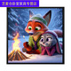 Clcey Crazy Zoo City Цифровая масляная живопись Симпатичная мультипликация Crazy Zoo City Цифровая масляная живопись SJ13553 20*20см.