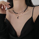 Miaoyijia Necklace Women's 2025 New Light Luxury Niche High-End Black Clavicle Chain Double-Stacked Sweet Cool Necklace Pendant Accessories Double-Stacked Black Necklace