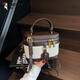 Woodpecker texture contrast color handbag for women 2025 new super hot box bag popular crossbody makeup bag white coffee