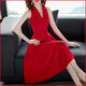 Tissu de baicao [3884 personnes collectent] la jupe à suspense 2025 Fairy Fairy Fery Mm Slim et grande robe rouge, Black à manches courtes + Suspenders Red S [Recommandé 80-90 Jin [Jin est égal à 0,5 kg] usure]
