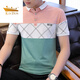 
Gold Shield Ice Silk Pure Cotton Short-Sleeved T-Shirt Men's Summer Korean Style T-Shirt Collar Polo Shirt Lapel Clothes Men's Half-Sleeve T-Shirt DG-1301 Apricot Color 2XL 136-146Jin[Jin equals 0.5 kg]