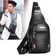 Raft Core Chest-Bag Herren One-Shoulder Crossbody Body wasserdichtes Oxford Stoff Brust Trendy Sport und lässige kleine Cross-Bag-Rucksack Herrenbeutel Leder 9905 Schwarz