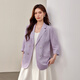 
Fiber Show [Intellectual and capable temperament Lacele Suit Jacket] Large size women's fat mm2025 summer new style 2694 purple 6XL