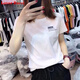 Liebhaber Rucci reines Baumwoll weiß weiße Kurzärmer T-Shirt Frauen T-Shirt 2025 Sommer neu trendy losen Sommer Frauen Top Schulter KC693 Weiß S