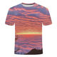 Il Jiagong Sunrise 3D T-shirt imprimé 2025 Nouvelle série Fashion Fashion Teenager Décolletery Clain à manches courtes TTW1423 S pour le poids 80-90Jin [Jin est égal à 0,5 kg]