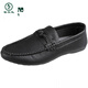 Specht Beanie Schuhe Herren neue Männerschuhe Sommer atmungsaktiver Trend Britische Freizeitlederschuhe Herren echte Leder D826 Black 39