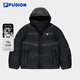 FILA FUSION Fila trendy brand down jacket for women 2025 winter new casual loose warm hooded jacket, black-BK M 165/84A/M