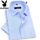 Playboy (Playboy) Herren Short Sleeve Shirt mit mittlerem Alter Striped Shirt Lose Business Forum Halbärmel Baumwolle No-Eisen dünner Stil X9-833 38