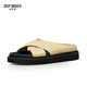 DEEP BREATH Deep Breath Women's Shoes Cowhide Open-toe Holiday Style Casual Flat Slippers Sandals Women's AX14098 Beige 37