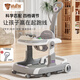 Naughty bear baby walker anti-O-leg anti-rolling baby walker learning to walk, sit, push and fold multi-function walker Orange flagship model