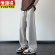 恒源祥冰丝裤子男士夏季薄款帅气潮牌美式宽松百搭垂感直筒男生休闲长裤 6636#军绿 M 身高155-165体重90-110