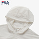 FILA Children's Sun Protection Clothing 2025 Autumn New Loose Hooded Woven Jacket for Girls, Middle and Large Children Cloud Mushroom White-WT 150