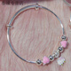 
KZDhello kitty 999 sterling silver foot silver bracelet female student bracelet cute kidie cat love gift women kitty lucky parent-child bracelet [children style] Z166 gift box same style