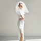 Vestido de temperamento blanco francés de ojo de hada para mujeres Collar de verano Diseño de vestimenta blanca Vestido de compromiso 12041 White XS