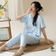 2025 Neue Baumwollpyjamas für Frauen Sommer kurzärmelig chinesischer Stil süße Sommer-Kumpel-Hose Cartoon Casual Home Clothing 9905 m [80-100jin [Jin ist gleich 0,5 kg]]