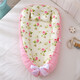 Fully cotton breathable and detachable portable crib mid-bed bionic baby nest baby pillow travel crib grey edge animal (no quilt) HDJ 50*85