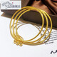 VZZS3D hard gold bracelet gold three-ring bell set bracelet pure gold 999 fine aperture frosted gold bracelet for women single aperture bracelet 54#3.80g