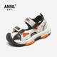 Anael children's sandals, boys' shoes, summer new beach shoes, big children's Baotou sports sandals 6339 black 29