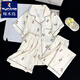 Pyjamas à trois pièces pour femmes en été 2025 NOUVELLE FEMMES minces Cloud d'été Coton Coton Colt à manches courtes à manches courtes peut être porté à l'extérieur de 9922 # Cloud Cotton Treece Set XL [115-130] Jin [Jin est égal à 0,5 kg]