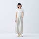 无印良品（MUJI） IDEE 女式平纹灯笼裤裤子女款夏季款女装纯棉 25年长裤 GA54CC5S 浅灰色 M （155/68A）