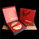 Tuojin new Pu'er tea 357g universal tea cake packaging gift box Qizi cake Fuding white tea high-end packaging tea box Pu'er tea red empty box + handbag