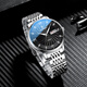 Official website Fang Ship Store Flag Official website new trendy men's watch male student waterproof calendar fully automatic mechanical watch high-end fashion quartz watch 826 gold blue steel belt model_collect and purchase gift