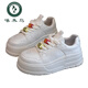 
Woodpecker super hot small height-enhancing thick-soled shoes for women 2025 new spring European goods various board shoes and sponge cake small white shoes silver polish T-3888 35
