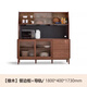 
Genji Wooden solid wood sideboard modern simple tea cabinet kitchen storage cabinet cupboard Nordic household wine cabinet 1.8 meters combined sideboard hole board seat + rail double door