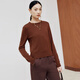 FirstStation Basic Vielseitig vielseitig mehrfarbig runden Hals Lose Pullover Strickpullover für Frauen 25 Herbst neuer Stil 9582a Brown 2xl