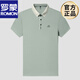 罗蒙（ROMON）男士短袖t恤中年翻领冰丝薄款宽松休闲POLO.衫爸爸装半袖体恤新品 16821黑色 M 165 建议90-120斤