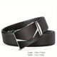Yalso Devil's Eye Men's Belt Automatic Belt Genuine Leather Casual Versatile Alloy Business Youth Belt New Trend Devil's Eye Silver Buckle + Lychee Pattern Belt 120cm Length*3.5CM