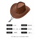 oein western cowboy hat men and women prairie hat large size sunshade desert travel sun hat mountaineering hat hiking medium brown main picture