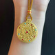 Excellent enamel pendant sweater chain, ancient method inheritance, new Chinese style hollow eight treasure compass clavicle chain gift for women, enamel color compass (gold within 0.2g) free brown