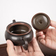 CLCEY Qinzhou Nixing pottery teapot Yuanbao pot Mingjia pure handmade original ore purple pottery household teapot tea set hammer pattern teapot 12182 130ml