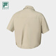 Fila Official Women's Woven Top 2025 Herbst Neuer Golfsport lose Kurzärmeljacke Militär Khaki-Lk S 160/80A/S