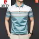 Pierre Cardin Mulberry Silk T-Shirt Herren kurzärmeliger Sommer neuer Stil mittleren Alters mittleren Alters mit halbärmeligem Eis Seiden-Revers-Polo-Hemd Herren-Top Khaki 3 EGR 9925 m (165)
